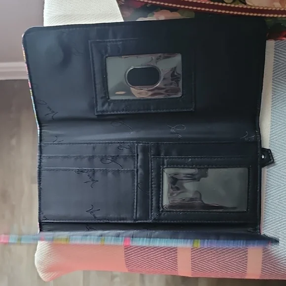 Vera Bradley Pink and Blue Floral Wallet - Picture 3 of 5